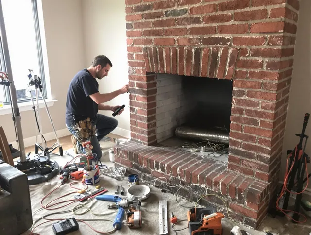 Lauderhill Chimney Sweep specialist finalizing chimney liner service in Lauderhill, FL