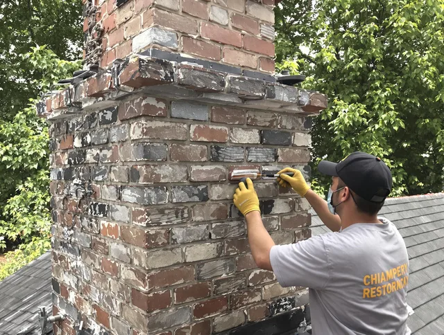 In-progress chimney restoration by Lauderhill Chimney Sweep in Lauderhill, FL