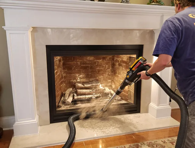 Fireplace cleaning performed by Lauderhill Chimney Sweep in Lauderhill, FL