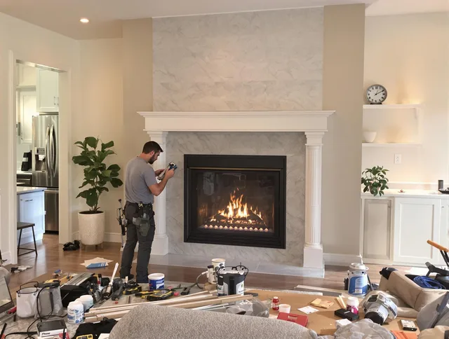 Newly installed fireplace by Lauderhill Chimney Sweep in Lauderhill, FL